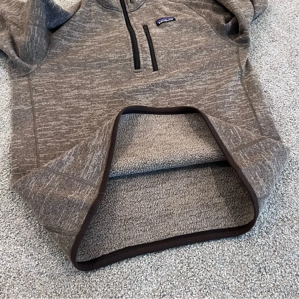 Patagonia Men’s Better Sweater 1/4 Zip Fleece Brown Polyester STY25522 Sz medium